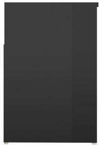 Lavice Norwa s botníkem - 80x30x45 cm | černá vysoký lesk