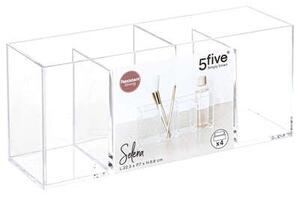 5Five® Transparentní box, 4 přihrádky na stojící předměty, SELENA