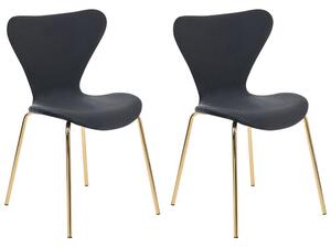 Set 2 ks jídelních židlí Baylor (černá + zlatá). 1078159