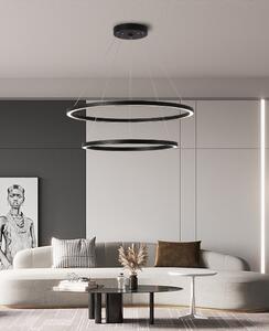 Immax NEO FINO Smart závěsné svítidlo 2 kruhy, 60+80cm, 93W, černé, Zigbee 3.0