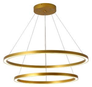 Immax NEO FINO Smart závěsné svítidlo 2 kruhy, 60+80cm, 93W zlaté, Zigbee 3.0