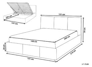 Manželská postel 140 cm Belize (béžová) (s roštem) (s úl. prostorem). 1078179