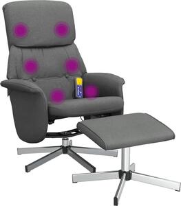 Masání polohovací křeslo s podnokou tmav edé textil