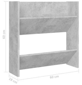 Nástěnný botník Fonzi - 60x18x60 cm | betonově šedý