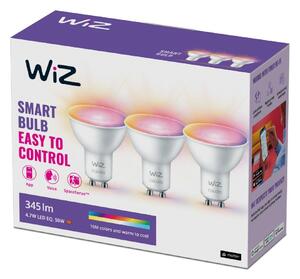 WiZ SET 3x LED žárovka GU10 4,7W 400lm 2200-6500K RGB IP20, stmívatelná