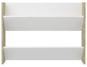 Nástěnný botník Fonzi - 80x18x60 cm | bílý a dub sonoma