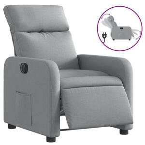 Elektrické polohovací křeslo svtle edé textil