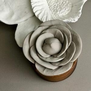 Rose du Bengale | Parfémový difuzér ze dřeva a keramiky Barva: Šedá