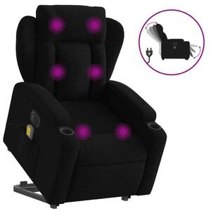 Elektrické zvedací masání polohovací křeslo erné textil