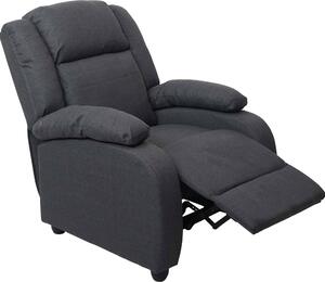 TV křeslo Lincoln, polohovací křeslo, látka/textil tmav edá