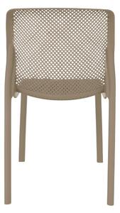 Stohovatelná židle, šedohnědá taupe / plast, LARKA