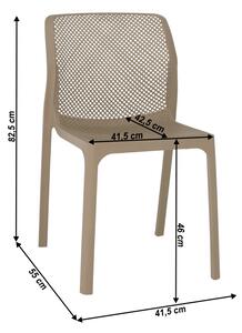 Stohovatelná židle, šedohnědá taupe / plast, LARKA