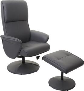Helsinki recliner, polohovatelné TV křeslo s taburetem Imitace ke, matná edá