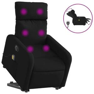 Elektrické zvedací masání polohovací křeslo erné textil