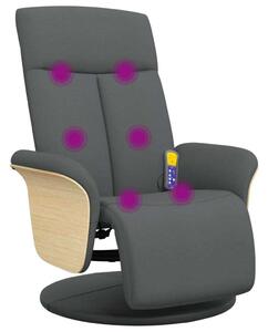 Masání polohovací křeslo s podnokou tmav edé textil