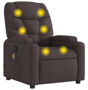 Masání polohovací křeslo tmav hndé textil