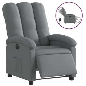 Elektrické polohovací křeslo tmav edé textil