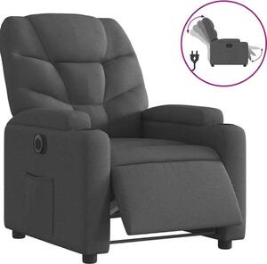 Elektrické polohovací křeslo tmav edé textil