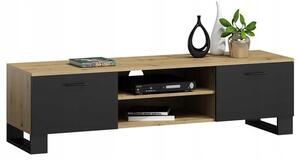 TV stolek/skříňka KLARA 120 cm artisan-černá, loft styl