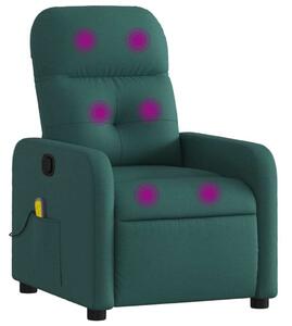 Masání polohovací křeslo tmav zelené textil