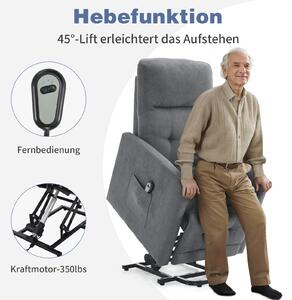 Elektrické polohovací křeslo FCH, televizní křeslo s funkcí polohování, 1 boní kapsa, polohovací televizní křeslo, 74 x 66 x 102 cm, edé