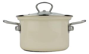BELIS Smaltovaný hrnec se skleněnou poklicí ø 16 cm - 2 l - ECO CERAMIC krémový | BELIS - 41516-099DD8N3