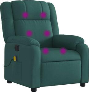 Masání polohovací křeslo tmav zelené textil