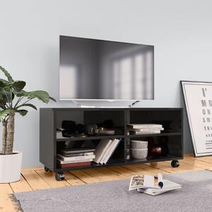 TV stolek Twinin s kolečky - černý vysoký lesk | 90x35x35 cm