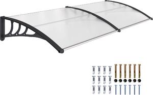 Outsunny Baldachýn na stl Baldachýn na vchodové dveře 75x195x23 cm Baldachýn 5mm Polykarbonát Ochrana proti slunci Ochrana proti deti pro venkovní Alu Transparentní