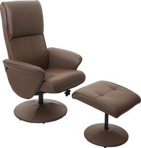Helsinki recliner, polohovatelné TV křeslo s taburetem Imitace ke, taupe
