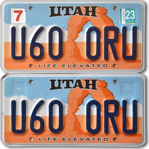 Americká SPZ Utah Arch U60-ORU pár