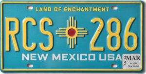 Americká SPZ New Mexico Blue RCS-286