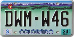 Americká SPZ Colorado Rocky Mountains DWM-W46