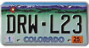 Americká SPZ Colorado Rocky Mountains DRW-L23