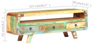 TV stolek Umber - 117x30x41 cm | masivní recyklované dřevo