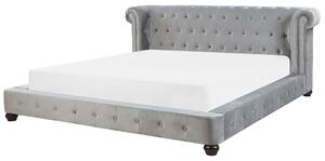 Manželská vodní postel 180 cm Chomper (šedá) (s roštem a matrací). 1078338