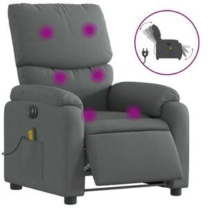 Elektrické masání polohovací křeslo tmav edé textil