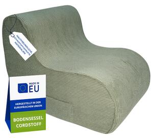 Pillows24 - Podlahové křeslo z manestrové látky 93×70×65 cm | dtské křeslo a idle s pratelným potahem pro teenagery a dosplé (zelené)