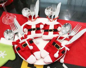 Verk Vánoční dekorace na stůl - obal na příbory Santa Claus