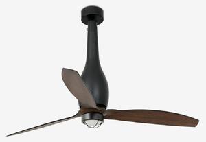 ETERFAN M LED, černá/dřevo, stropní ventilátor s DC motorem - FARO