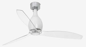 MINI ETERFAN M, bílá/transparentní, stropní ventilátor s DC motorem - FARO