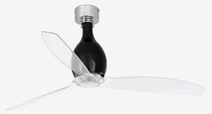 MINI ETERFAN M, černá/transparentní, stropní ventilátor s DC motorem - FARO