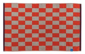 Oranžová/béžová koupelnová předložka do sprchy z bio bavlny 50x80 cm Retro – Mette Ditmer Denmark