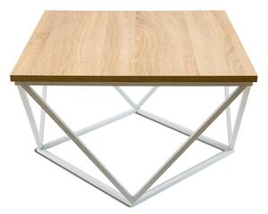 Konferenční stolek CURVED 60x60 cm bílá/béžová