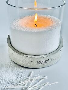 Obeton Sypaná svíčka v betonu Jelena 450g - bílá