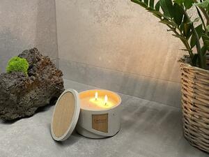 Obeton Sypaná svíčka v betonu Evan 450g - přírodní/dub