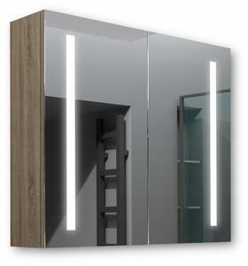 Dřevěná skříňka 80x70 LED zrcadlo Venus Sonoma