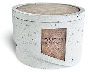 Obeton Sypaná svíčka v betonu Evan 450g - přírodní/ořech
