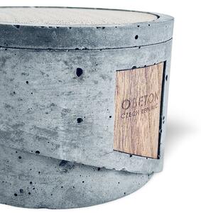 Obeton Sypaná svíčka v betonu Evan 450g - vesmírně šedá/ořech
