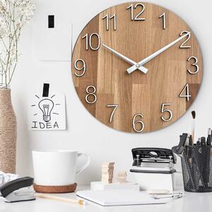 SENTOP | Dřevěné nástěnné hodiny moderní design I SENTOP MAS016-OSMO-3041-heads-silver analogové